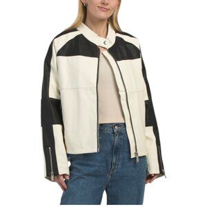 LA BIZ Color Blocked Moto Jacket